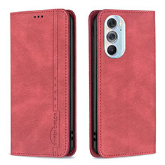 Funda de Cuero Cartera con Soporte Carcasa B04F para Motorola Moto Edge 30 Pro 5G Rojo