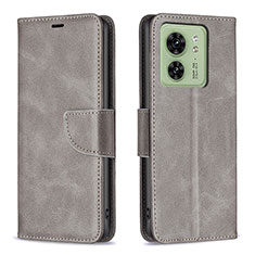 Funda de Cuero Cartera con Soporte Carcasa B04F para Motorola Moto Edge 40 5G Gris