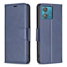 Funda de Cuero Cartera con Soporte Carcasa B04F para Motorola Moto Edge 40 Neo 5G Azul