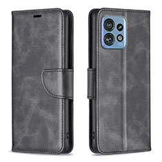 Funda de Cuero Cartera con Soporte Carcasa B04F para Motorola Moto Edge 40 Pro 5G Negro