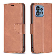 Funda de Cuero Cartera con Soporte Carcasa B04F para Motorola Moto Edge Plus (2023) 5G Marron