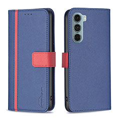 Funda de Cuero Cartera con Soporte Carcasa B04F para Motorola Moto Edge S30 5G Azul