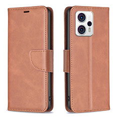 Funda de Cuero Cartera con Soporte Carcasa B04F para Motorola Moto G13 Marron