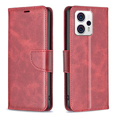 Funda de Cuero Cartera con Soporte Carcasa B04F para Motorola Moto G13 Rojo