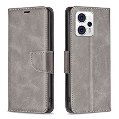 Funda de Cuero Cartera con Soporte Carcasa B04F para Motorola Moto G23 Gris