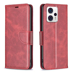 Funda de Cuero Cartera con Soporte Carcasa B04F para Motorola Moto G23 Rojo