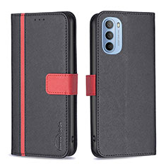 Funda de Cuero Cartera con Soporte Carcasa B04F para Motorola Moto G31 Negro