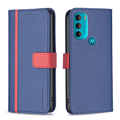 Funda de Cuero Cartera con Soporte Carcasa B04F para Motorola Moto G71 5G Azul