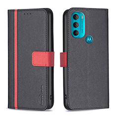 Funda de Cuero Cartera con Soporte Carcasa B04F para Motorola Moto G71 5G Negro