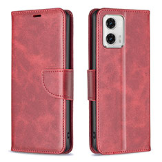 Funda de Cuero Cartera con Soporte Carcasa B04F para Motorola Moto G73 5G Rojo