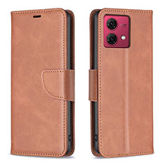 Funda de Cuero Cartera con Soporte Carcasa B04F para Motorola Moto G84 5G Marron