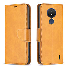 Funda de Cuero Cartera con Soporte Carcasa B04F para Nokia C21 Marron Claro