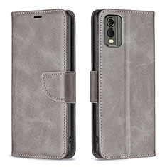 Funda de Cuero Cartera con Soporte Carcasa B04F para Nokia C210 Gris