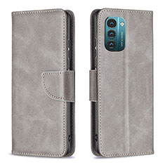 Funda de Cuero Cartera con Soporte Carcasa B04F para Nokia G11 Gris