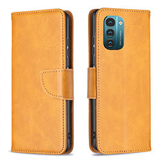 Funda de Cuero Cartera con Soporte Carcasa B04F para Nokia G21 Marron Claro