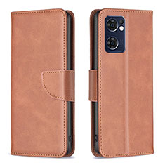 Funda de Cuero Cartera con Soporte Carcasa B04F para OnePlus Nord CE 2 5G Marron