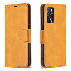 Funda de Cuero Cartera con Soporte Carcasa B04F para Oppo A16 Marron Claro