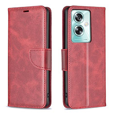 Funda de Cuero Cartera con Soporte Carcasa B04F para Oppo A2 5G Rojo