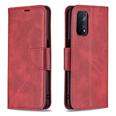 Funda de Cuero Cartera con Soporte Carcasa B04F para Oppo A54 5G Rojo