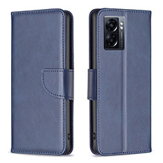 Funda de Cuero Cartera con Soporte Carcasa B04F para Oppo A57 5G Azul