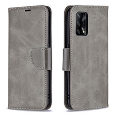 Funda de Cuero Cartera con Soporte Carcasa B04F para Oppo A74 4G Gris