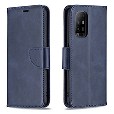 Funda de Cuero Cartera con Soporte Carcasa B04F para Oppo A94 5G Azul