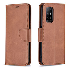 Funda de Cuero Cartera con Soporte Carcasa B04F para Oppo A94 5G Marron