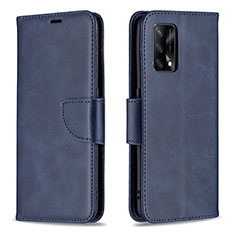 Funda de Cuero Cartera con Soporte Carcasa B04F para Oppo A95 4G Azul