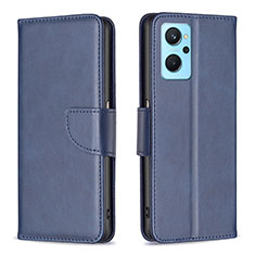 Funda de Cuero Cartera con Soporte Carcasa B04F para Oppo A96 4G Azul