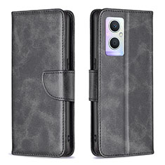 Funda de Cuero Cartera con Soporte Carcasa B04F para Oppo A96 5G Negro