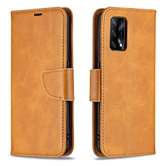 Funda de Cuero Cartera con Soporte Carcasa B04F para Oppo F19s Marron Claro