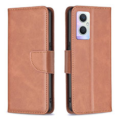 Funda de Cuero Cartera con Soporte Carcasa B04F para Oppo F21 Pro 5G Marron