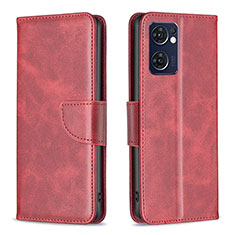 Funda de Cuero Cartera con Soporte Carcasa B04F para Oppo Find X5 Lite 5G Rojo