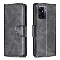 Funda de Cuero Cartera con Soporte Carcasa B04F para Oppo K10 5G India Negro