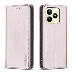 Funda de Cuero Cartera con Soporte Carcasa B04F para Realme C53 India Rosa