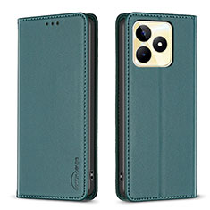 Funda de Cuero Cartera con Soporte Carcasa B04F para Realme C53 India Verde