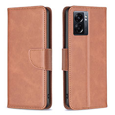 Funda de Cuero Cartera con Soporte Carcasa B04F para Realme Narzo 50 5G Marron