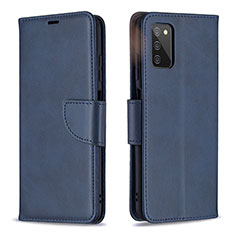 Funda de Cuero Cartera con Soporte Carcasa B04F para Samsung Galaxy A02s Azul