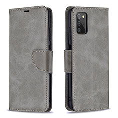 Funda de Cuero Cartera con Soporte Carcasa B04F para Samsung Galaxy A02s Gris