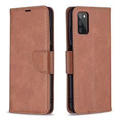 Funda de Cuero Cartera con Soporte Carcasa B04F para Samsung Galaxy A02s Marron