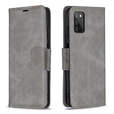 Funda de Cuero Cartera con Soporte Carcasa B04F para Samsung Galaxy A03s Gris