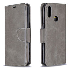 Funda de Cuero Cartera con Soporte Carcasa B04F para Samsung Galaxy A10s Gris