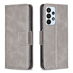 Funda de Cuero Cartera con Soporte Carcasa B04F para Samsung Galaxy A23 4G Gris