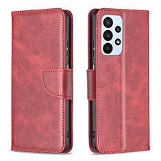 Funda de Cuero Cartera con Soporte Carcasa B04F para Samsung Galaxy A23 4G Rojo