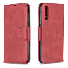 Funda de Cuero Cartera con Soporte Carcasa B04F para Samsung Galaxy A30S Rojo