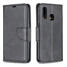 Funda de Cuero Cartera con Soporte Carcasa B04F para Samsung Galaxy A40 Negro