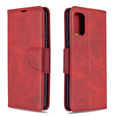 Funda de Cuero Cartera con Soporte Carcasa B04F para Samsung Galaxy A41 Rojo