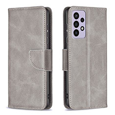 Funda de Cuero Cartera con Soporte Carcasa B04F para Samsung Galaxy A73 5G Gris