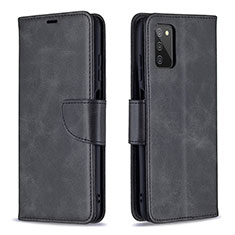 Funda de Cuero Cartera con Soporte Carcasa B04F para Samsung Galaxy F02S SM-E025F Negro