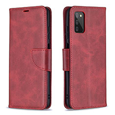 Funda de Cuero Cartera con Soporte Carcasa B04F para Samsung Galaxy F02S SM-E025F Rojo